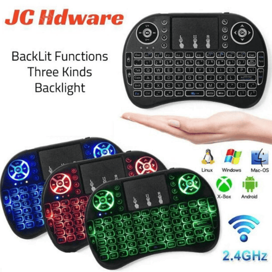 JC i8 USB Wireless Mini Keyboard with Touchpad, Bluetooth Air Mouse Remote