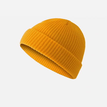 Premium Solid Color Knitted Beanie Hat - Warm, Stylish, Brimless Skullcap