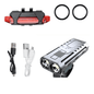 USB Rechargeable LED Bicycle Light Set - Mountain Cycle Front Headlight & Tail Lamp