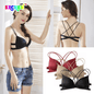 SXCHEN 3-Pack Multi-Color Triangular Cup Wireless Bra - One Size