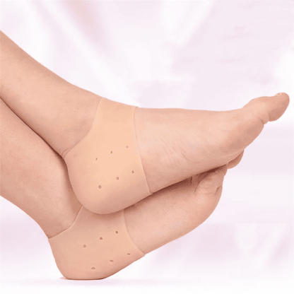 SXCHEN 2 Pairs Silicone Heel Protectors for Dry Cracked Heels & Pain Relief