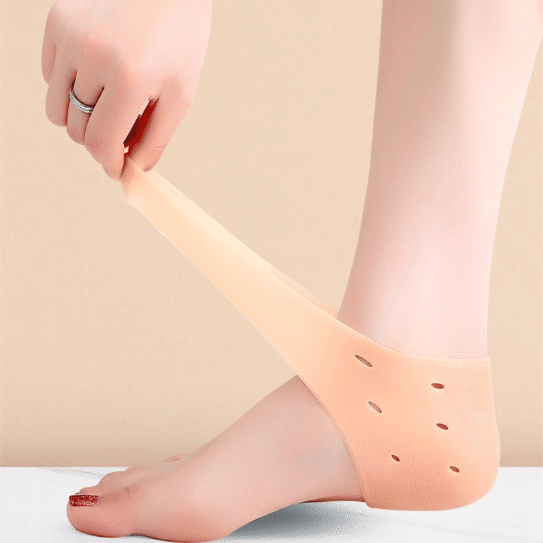 SXCHEN 2 Pairs Silicone Heel Protectors for Dry Cracked Heels & Pain Relief