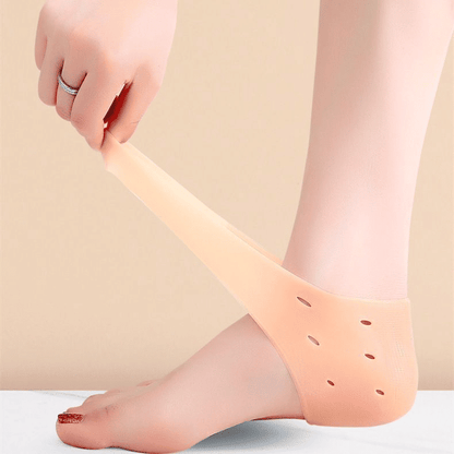 SXCHEN 2 Pairs Silicone Heel Protectors for Dry Cracked Heels & Pain Relief