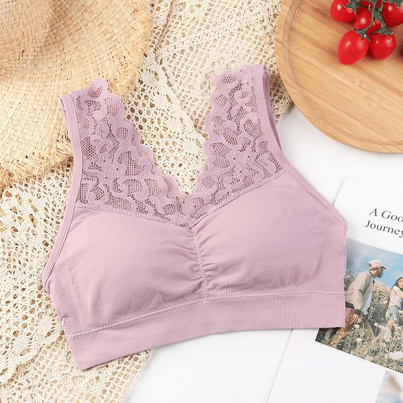 Seamless Wireless Lace Push-Up Bra: Beauty Back, Sports, Yoga, Padded Comfort