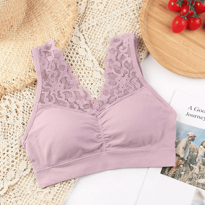 Seamless Wireless Lace Push-Up Bra: Beauty Back, Sports, Yoga, Padded Comfort