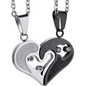 Romantic Couple Heart Pendant Necklace Set 'I Love You' Jewelry Gift