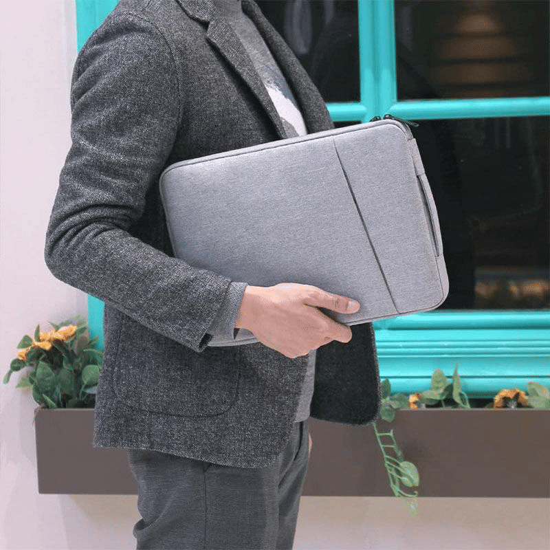 15.6-inch Portable Waterproof Laptop Sleeve: Multi-Layer Protective Liner Bag for Apple & iPad, Gray