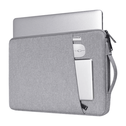 15.6-inch Portable Waterproof Laptop Sleeve: Multi-Layer Protective Liner Bag for Apple & iPad, Gray