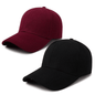 2-Pack Adjustable Baseball Caps Black and Wine Red UV Protection