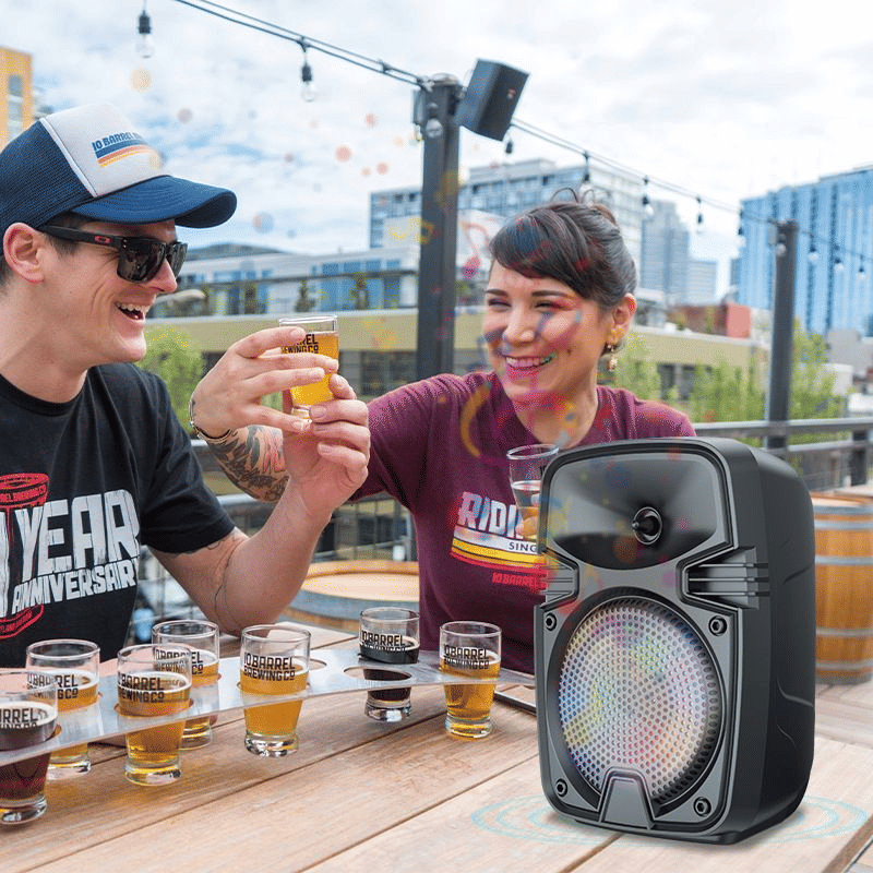 High-Power Portable Bluetooth Subwoofer Speaker with Trumpet Bass and RGB Lights