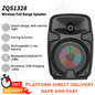 High-Power Portable Bluetooth Subwoofer Speaker with Trumpet Bass and RGB Lights