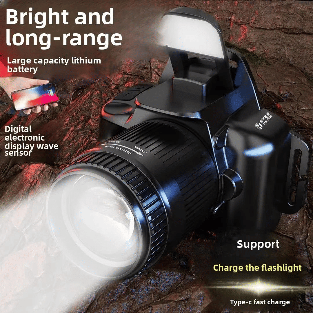 1000LM Smart Headlamp with Power Bank, Motion Sensor, IPX6 Waterproof