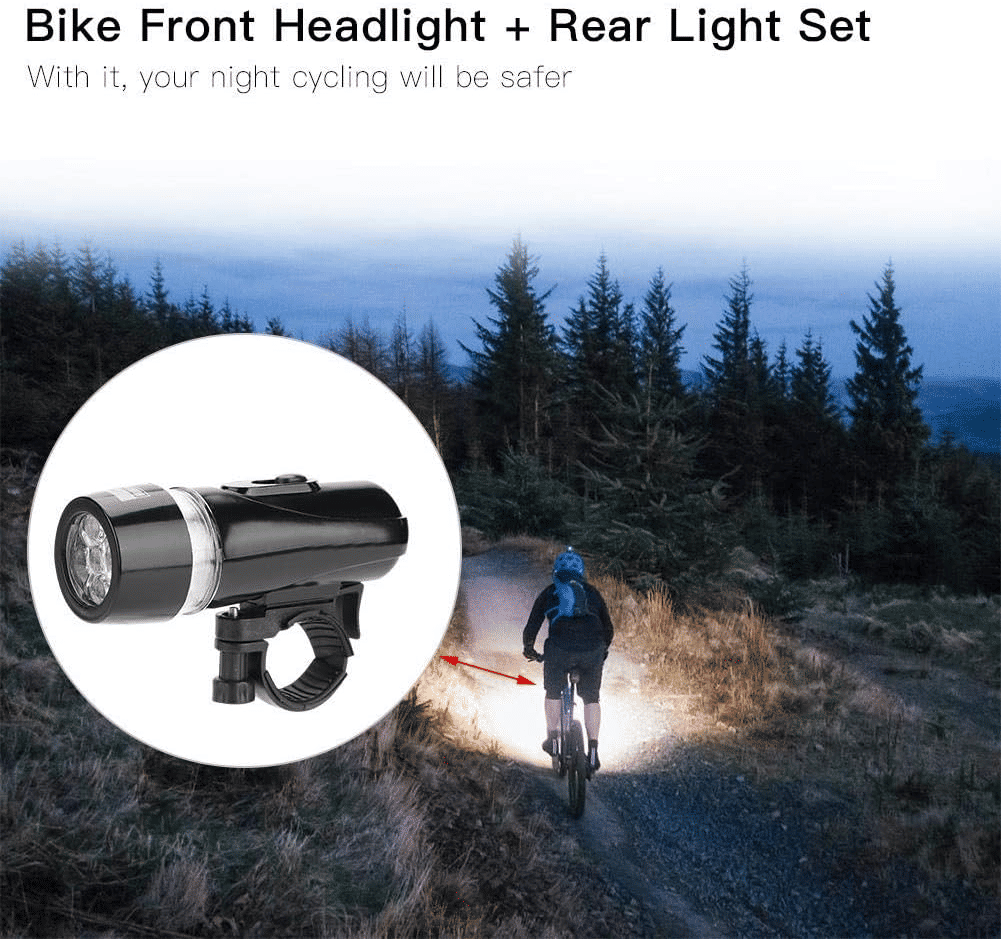 Super Bright LED Bike Headlight & Taillight Set for Road Mountain Bicycle