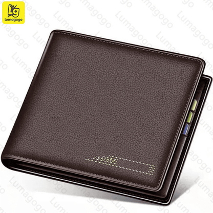 Premium Men's Short Leather Wallet - Credit ID Card Holder Billfold Purse