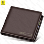 Premium Men's Short Leather Wallet - Credit ID Card Holder Billfold Purse