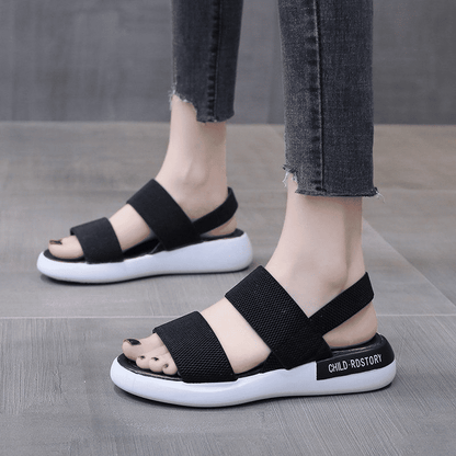 ASSKLO Women's Soft Sole Elastic Band Sport Sandals - Korean Style