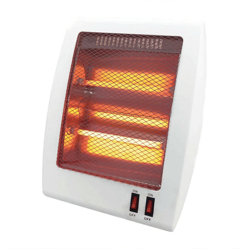 Rashnik QH-80A Halogen Electric Quartz Room Heater, 2 Heat Settings, Tip-Over Safety