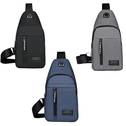 Men's Solid Color Casual Chest Bag - Outdoor Crossbody Sling Pack