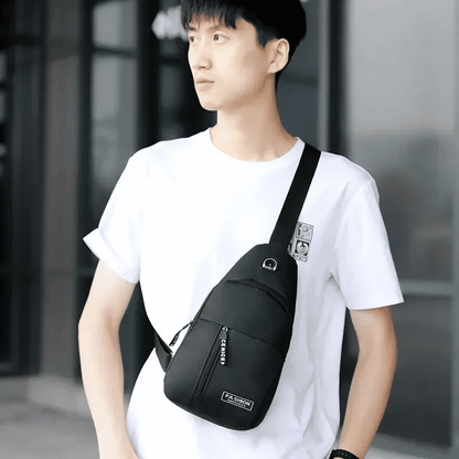 Men's Solid Color Casual Chest Bag - Outdoor Crossbody Sling Pack