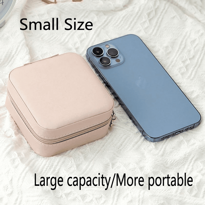 Portable PU Leather Mini Travel Jewelry Organizer for Rings, Earrings, Necklaces