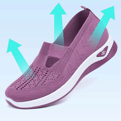 Thor Women's Lightweight Purple Running Shoes - Breathable Mesh Slip-On Athletic Sneakers