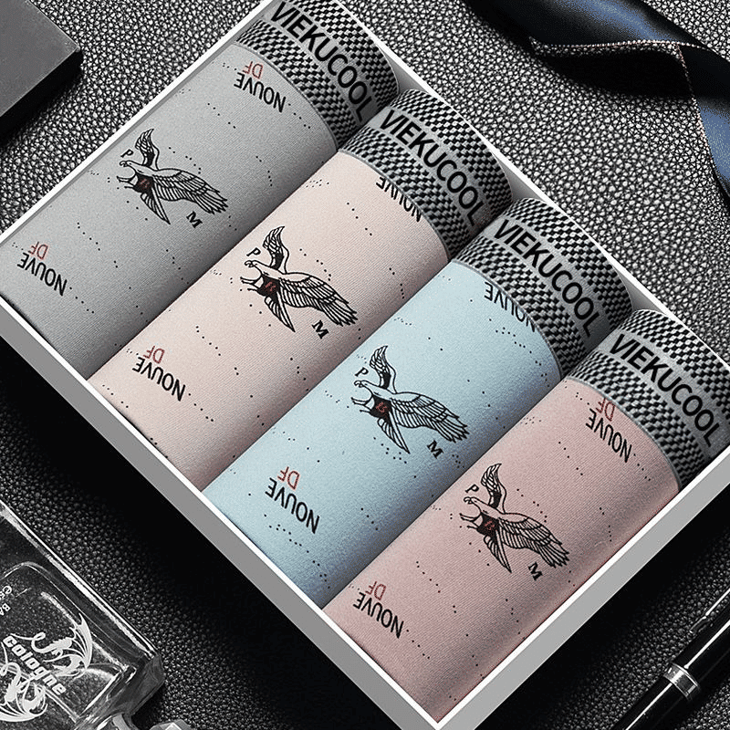 Thor Ice Silk Boxer Briefs 4-Pack Men's Breathable Underwear L-4XL Sizes