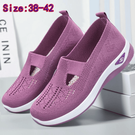Thor Women's Lightweight Purple Running Shoes - Breathable Mesh Slip-On Athletic Sneakers