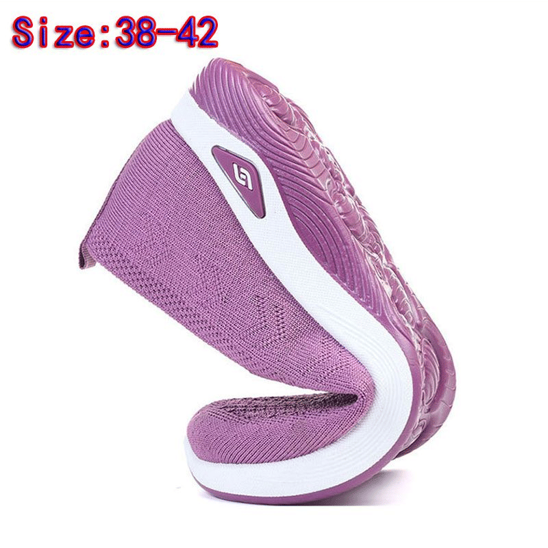 Thor Women's Lightweight Purple Running Shoes - Breathable Mesh Slip-On Athletic Sneakers