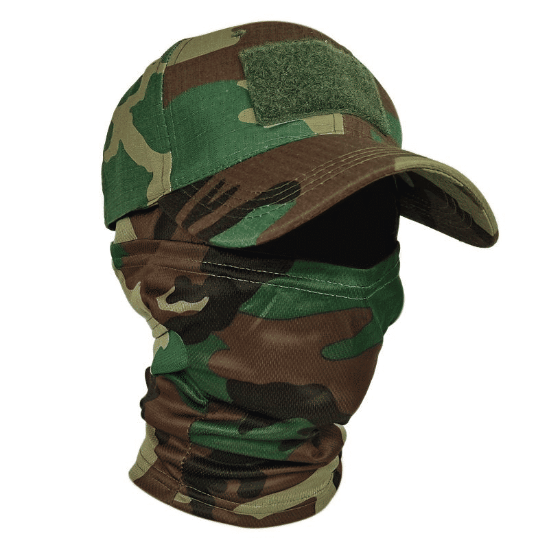 Men's Military Tactical Balaclava Baseball Cap with Full Visor for Outdoor Hunting