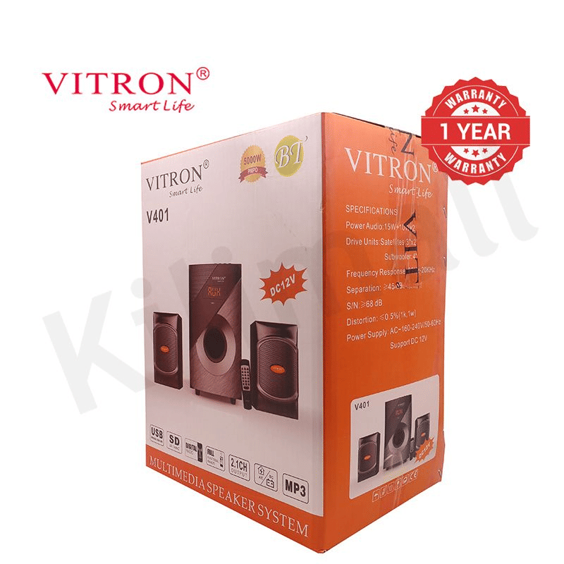 Vitron 2.1CH Bluetooth Home Audio Speaker System 5000W AC/DC Subwoofer V401