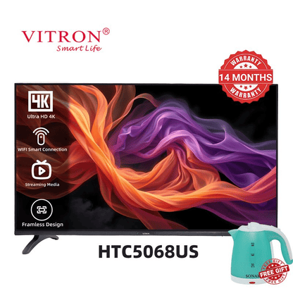 Vitron 50 Inch Frameless 4K UHD Android Smart TV Bluetooth WiFi