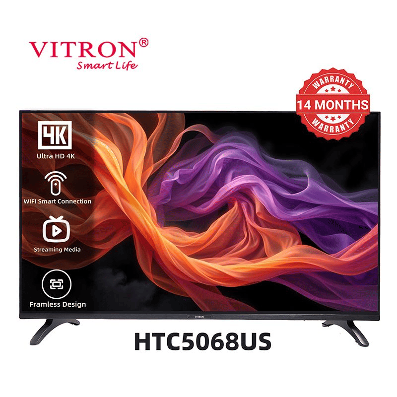 Vitron 50 Inch Frameless 4K UHD Android Smart TV Bluetooth WiFi