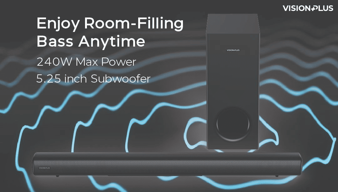 Vision Plus VP2111SB 2.1 Channel Sound Bar: Immersive 100W Audio Experience