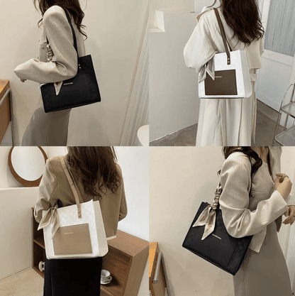 Women's Fashionable Large Capacity Shoulder Messenger Tote Bag - Casual Everyday Handbag