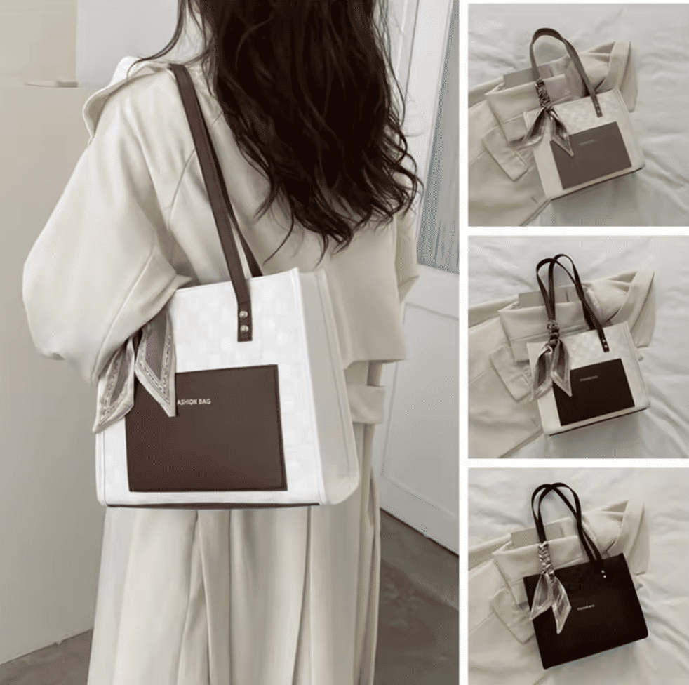 Women's Fashionable Large Capacity Shoulder Messenger Tote Bag - Casual Everyday Handbag