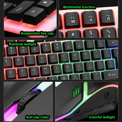 Luminous RGB Gaming Keyboard and Mouse Set | Mechanical Feel Esports Combo
