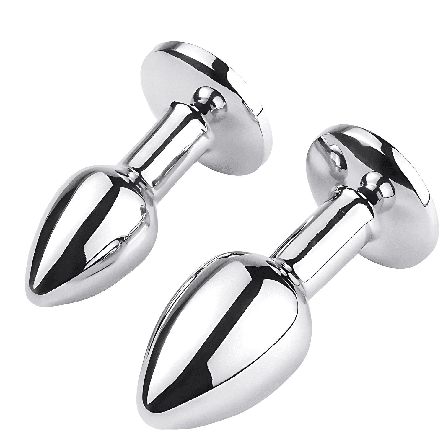 Premium Metal Anal Plug with Red Jewel Base - Unisex Adult Sex Toy