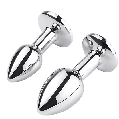 Premium Metal Anal Plug with Red Jewel Base - Unisex Adult Sex Toy