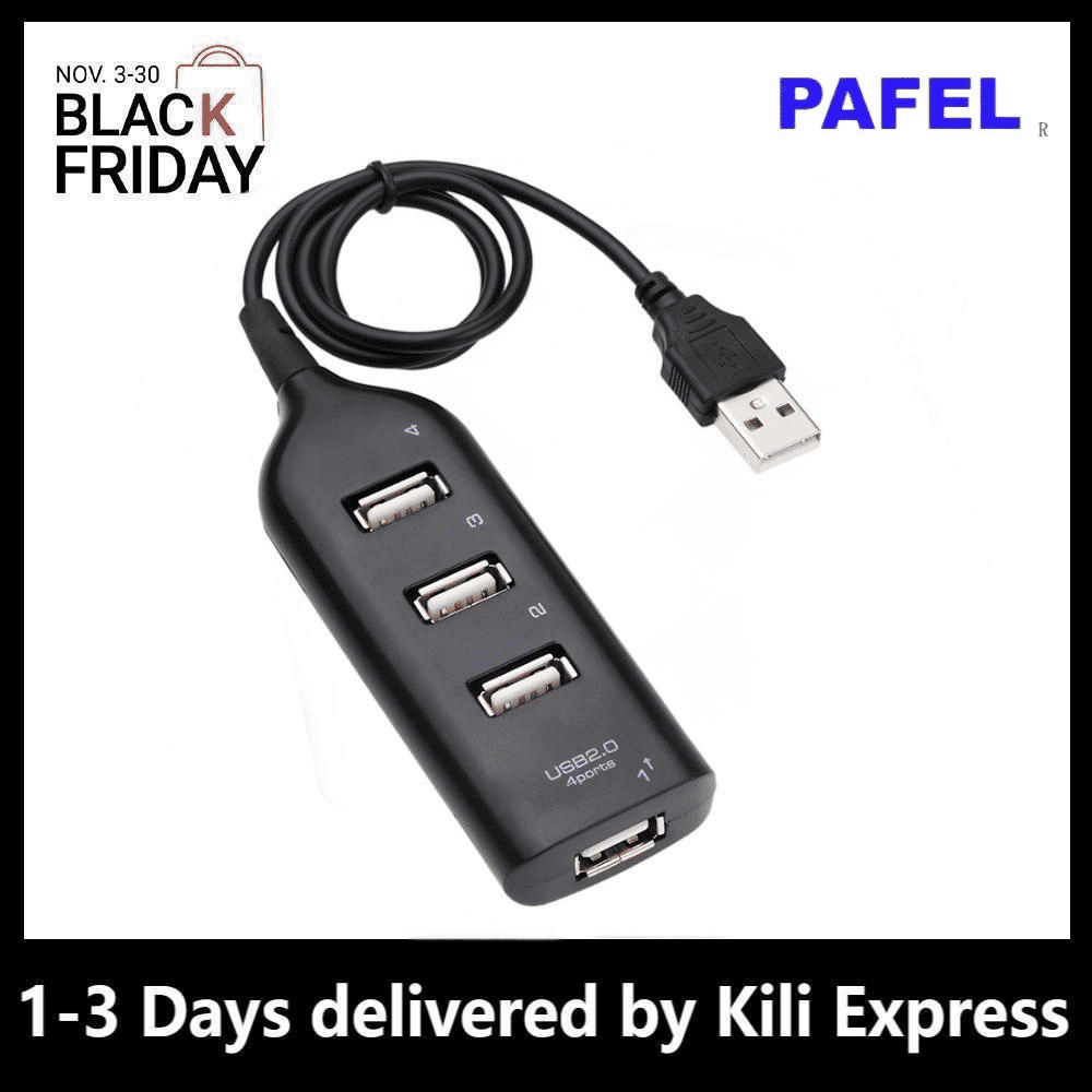 PAFEL 4-Port USB 2.0 Hub Splitter for Desktop Laptop Connectivity