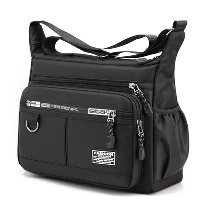 Men's Large Capacity Waterproof Shoulder Bag - Multi-Pocket Business & Leisure Crossbody