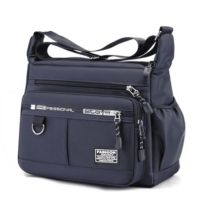 Men's Large Capacity Waterproof Shoulder Bag - Multi-Pocket Business & Leisure Crossbody