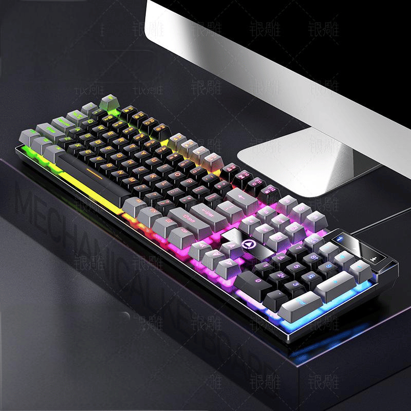 Luminous Wired Gaming Keyboard: Mechanical Feel, Ergonomic Design for Desktop & Laptop
