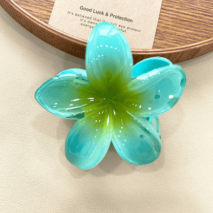 Vibrant Hawaiian Flower Hair Claw Clips for Thick Hair, Strong Nonslip Grip