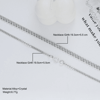 Elegant Stainless Steel Couple Bracelet Set with Crystal Heart Charm