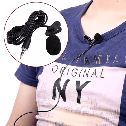 Portable Lapel Microphone Clip-on 3.5mm Jack 59-inch Cable for Speakers