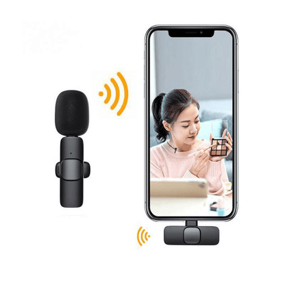 K9 Wireless Lapel Lavalier Microphone with Noise Cancellation for iPhone & Type-C