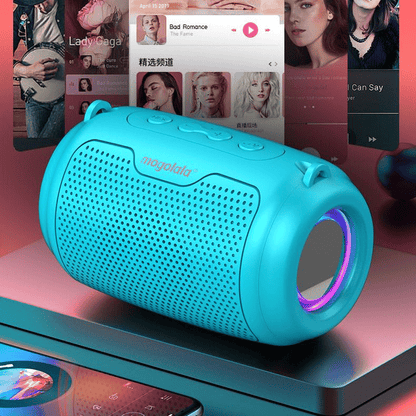 Compact Portable Bluetooth Speaker with Wireless Subwoofer for Home & Outdoor Audio