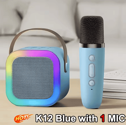 Portable K12 Bluetooth Karaoke Speaker System with Wireless Microphone for Family Fun