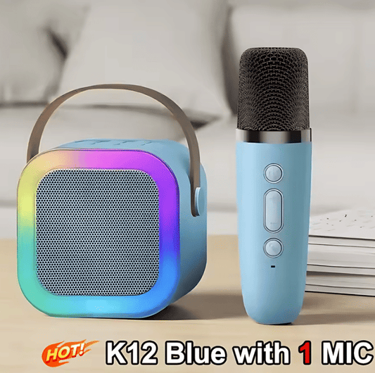 Portable K12 Bluetooth Karaoke Speaker System with Wireless Microphone for Family Fun