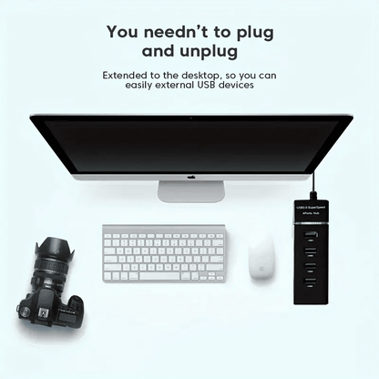 Versatile High-Speed 4-Port USB 3.0 Hub with Charging for Devices